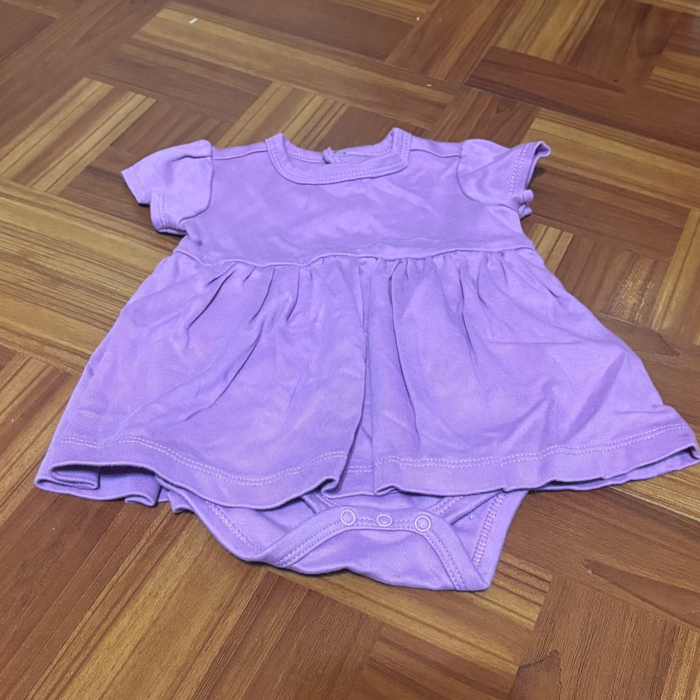 Primary Purple Cotton Short Sleeve Dress Bodysuit Baby Girl 3-6 Months